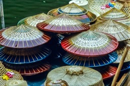 Conical-hats;Damnoen-Saduak;Floating-markets;Kaleidos;Kaleidos-images;La-parole-à-limage;Markets;Philippe-Guéry;Ratchaburi;Thailand