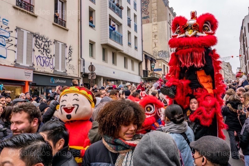 Belleville;Chinese New Year;France;Kaleidos;Kaleidos images;La parole à l'image;Lunar New Year;Paris;Paris 19;Paris XIX;Tarek Charara;Lions;Crowds;People