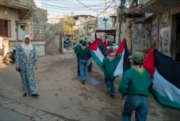 Kaleidos-images;La-parole-Ã -limage;Palestinans;Palestinian-Refugees;Palestinians;Refugees;Scouts;Tarek-Charara;Flags;UNRWA