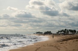 Beach;-Benin;-Cargo-ship;-Coastline;-Coconut-palm;-Cotonou;-Dark-clouds;-Dramatic-sky;-Fidjrossè;-Gulf-of-Guinea;-Kaleidos;-Kaleidos-images;-La-parole-à-limage;-Late-afternoon;-Route-des-Pêches;-Stories-Pictures;-Tarek-Charara;-Thatched-shelter;-West-Africa