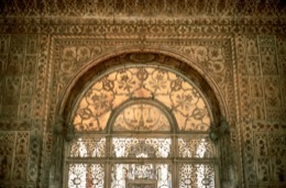 Delhi,-India-The-Red-Fort-was-built-between-1638-and-1648-by-the-Mughal-emperor-Shah-Jahan-Listed-as-World-Heritage-Site-since-2007,-it-is-one-of-Indias-biggest-tourist-attractions,-attracting-millions-of-visitors-every-year-It-is-also-the-largest-monument-in-Delhi-The-Red-Fort-covers-103-hectares-and-is-encircled-by-241-km-of-defensive-walls-ranging-in-height-from-18-to-33-metresThe-Diwan-i-Khas,-Hall-of-Private-Adiences,-was-reception-hall-where-the-emperor-received-courtiers-and-state-guests-It-was-built-in-1648-The-interior-is-built-from-marble-The-lower-parts-of-the-inner-marble-pillars-inlaid-with-floral-designs
