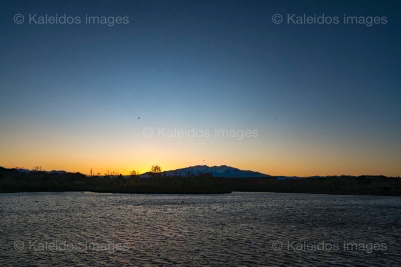 Canigou;Coucher du soleil;Couchers de soleil;France;Lac de Villeneuve de la Raho;Lac de la Raho;Lacs;Pyrénées 
